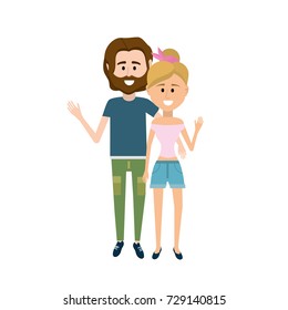 couple together with clouthes design