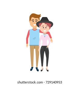 couple together with clouthes design