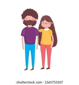 couple together on white background vector illustration