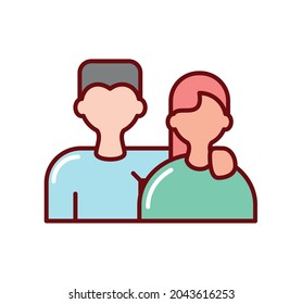 couple together portrait icon isolated