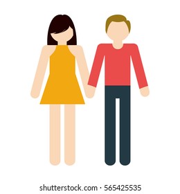 couple together romantic love vector illustration eps 10
