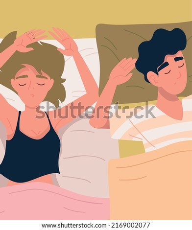couple together sleeping with blankets