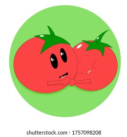 Couple Tomato Character Vector Design