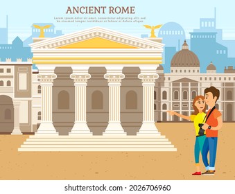 Viele Touristen reisen, Foto in Rom mit Pantheon Tempel-Gebäude. Reisen nach Italien Tourismus in Urlaub oder Studium, italienische Menschen und Sehenswürdigkeiten, Architektur, Kultursehenswürdigkeiten