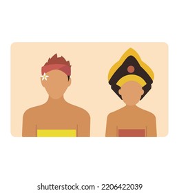 couple traditional dress icon illustration design