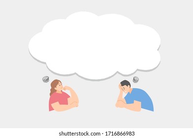 a couple in trouble - vector illustration