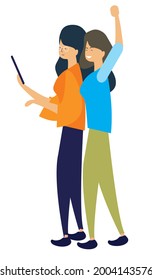 Couple trying to make a self portrait
