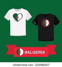 Couple t-shirt with Algeria flag symbol
