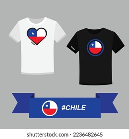 Couple t-shirt with Chile flag symbol
