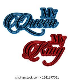 Couple t-shirt design, My King, My Queen,
can change color