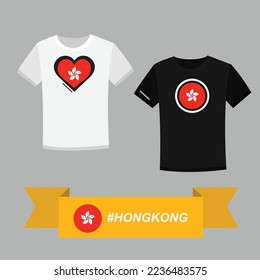 Couple t-shirt with Hong Kong flag symbol
