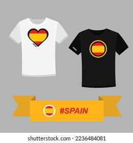 Couple t-shirt with Spain flag symbol
