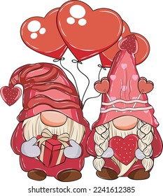 Couple Two Gnomes Valentine Day