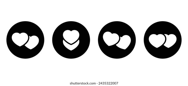 Couple, Two heart icon vector. Double love sign symbol