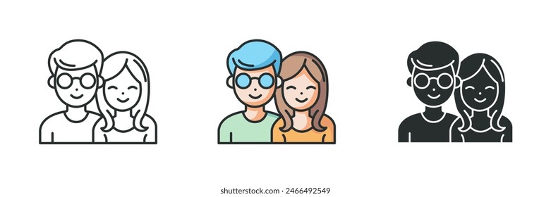 Couple or Two People Icon symbol vector illustration isolated on white background