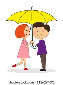 Couple Under Umbrella Stick Figure Doodle Stock Vector (Royalty Free ...