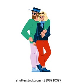 couple urban vector. young city, woman street, man happy, love fun, lifestyle beautiful boyfriend, romance couple urban character. people flat cartoon illustration