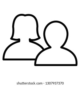 couple users avatars silhouette