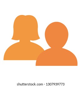 couple users avatars silhouette