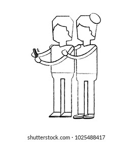 couple using mobile phone video chat