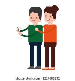 couple using mobile social media