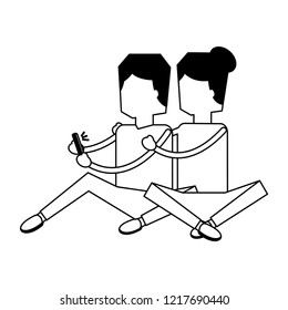 couple using mobile social media