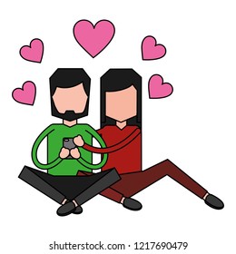 couple using mobile social media