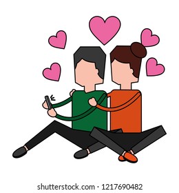 couple using mobile social media