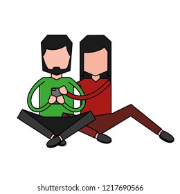 couple using mobile social media