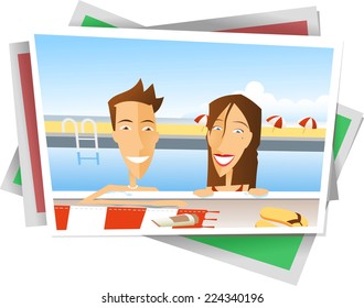 Couple Vacation pictures at the beach resort.