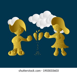 pareja de fondo valentino con ilustración vectorial 3D