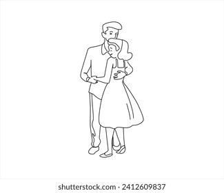 
Couple valentine with single continuous one line drawing One line art couple line art men and woman romantic creative minimalist concept face vector couple print kiss print valentines day