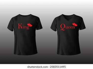 Couple Valentine's Day Black T-Shirt Design free download