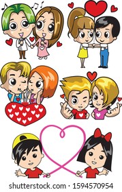 Couple. Valentine's day. Vector isolated illustration. Cartoon character concept "Love is" Vector flat illustration.