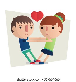 Couple. Valentine's day. Vector isolated illustration. Cartoon character concept "Love is" Vector flat illustration.