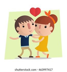 Couple. Valentine's day. Vector isolated illustration. Cartoon character concept "Couple in love" Vector flat illustration.