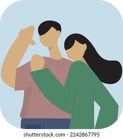 Couple Vector art. Cute Couple Together art