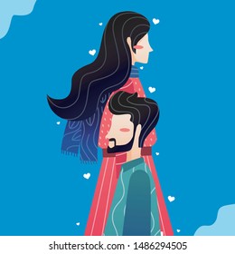Couple Vector For Cover Book Or Poster design with HD full Vector, editable, printable,