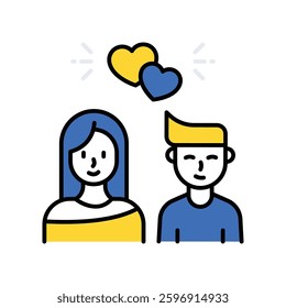 Couple vector filled outline icon. EPS 10 file