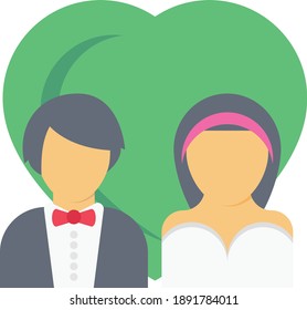 couple vector flat colour icon