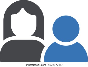 couple vector glyph colour icon