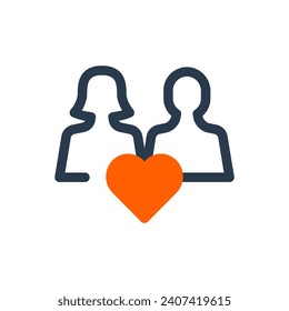 Couple Vector Icon Illustration for Romantic Partners