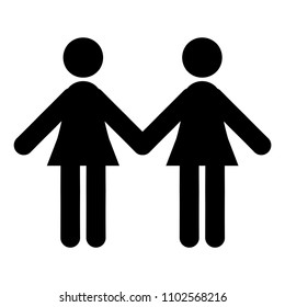 Couple vector icon, isolated on white background