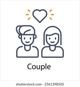 Couple Vector icon stock illustration