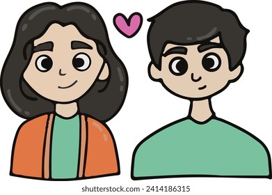 Couple Vector Illustration, cute character