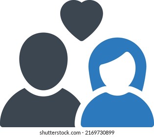 Couple Vector illustration on a transparent background.Premium quality symbols.Glyphs vector icon for concept and graphic design.