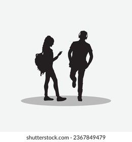 Couple vector image clip art