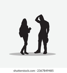 Couple vector image clip art