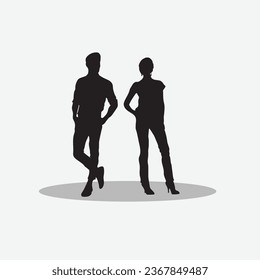 Couple vector image clip art