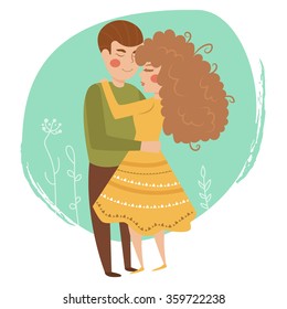Couple. Vector isolated illustration. Cartoon character  